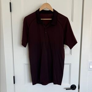 Men's Lululemon maroon collared shirt